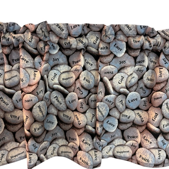 Handmade Other - Inspirational Stone Print Curtain Valance Window Treatment